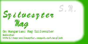 szilveszter mag business card
